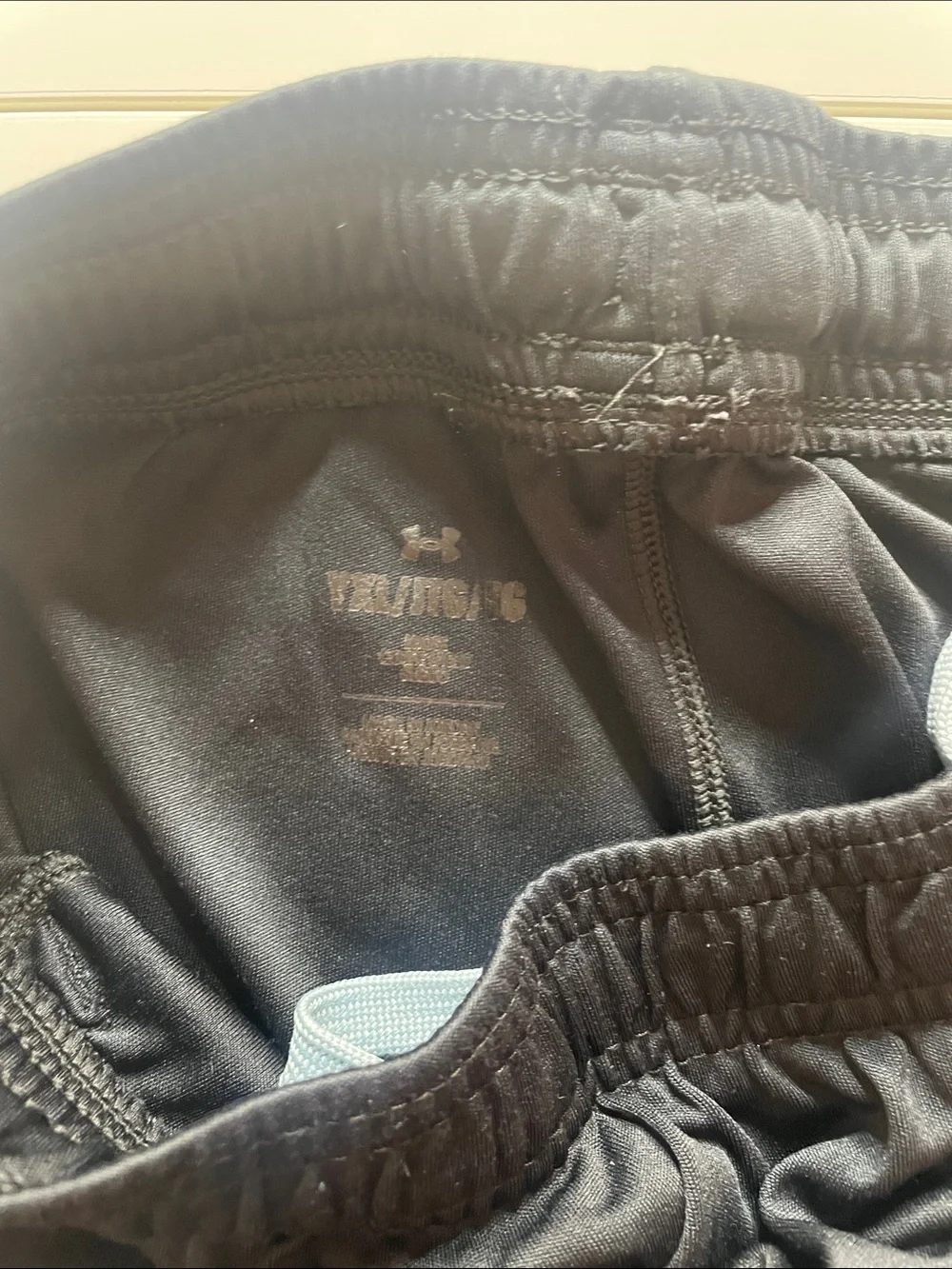 Under Armour Black Boys' Athletic Shorts with Light Blue Logo